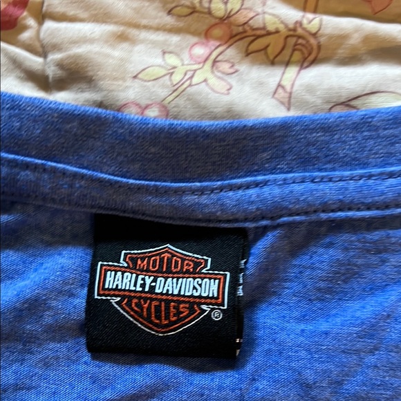 Harley-Davidson Blue Long Sleeve Tee with Graphic Design - Picture 3 of 6